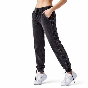 Blanc Noir XS Vintage washed lace up 0677 joggers pants black gray